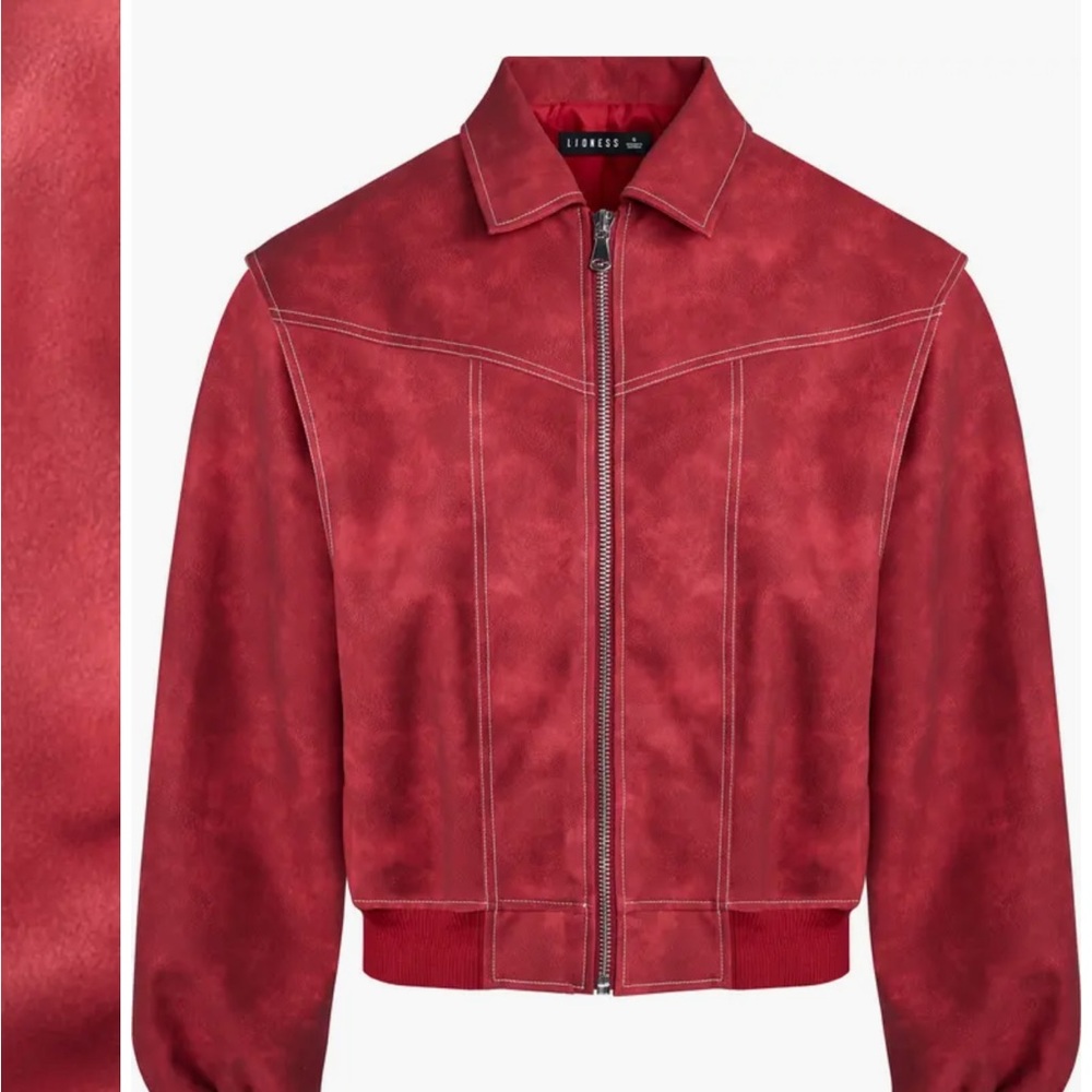 Lioness Deep Red Leather Jacket